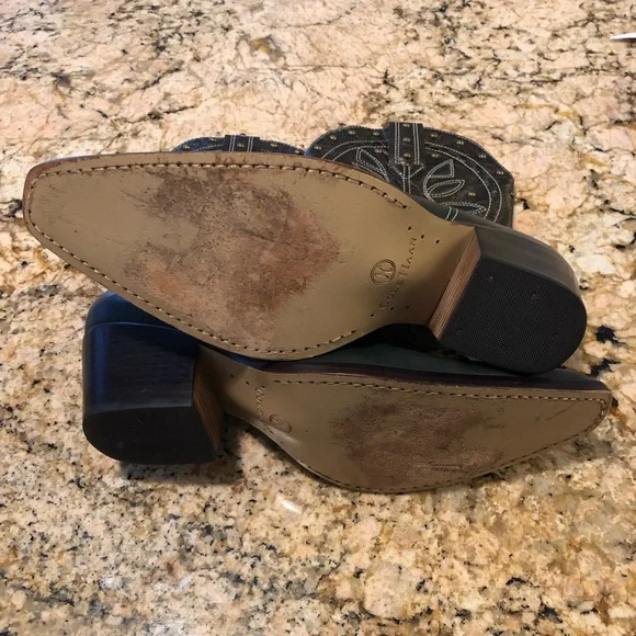 EUC COLE HAAN BRASS STUDDED LEATHER RARE & FABULOUS COWBOY BOOTS Shoes